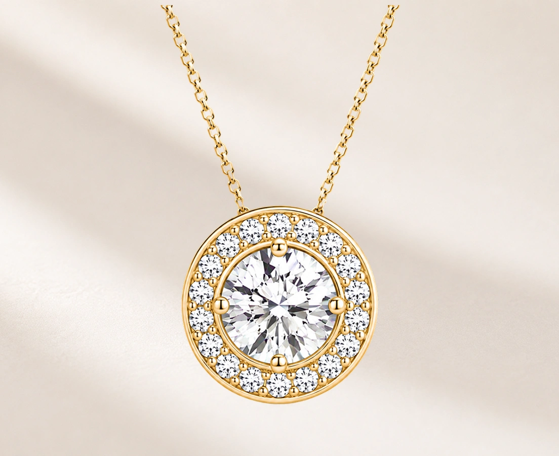0.12 CTW 18K Yellow Gold Pendants Necklaces