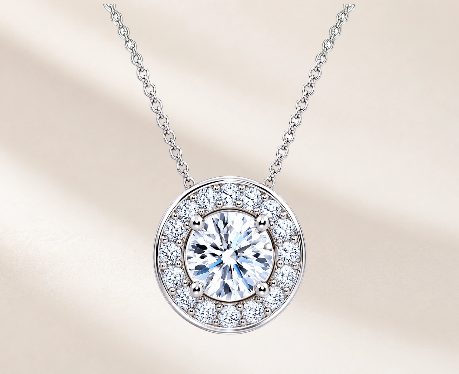 1.13 CTW 18K White Gold Pendants Necklaces