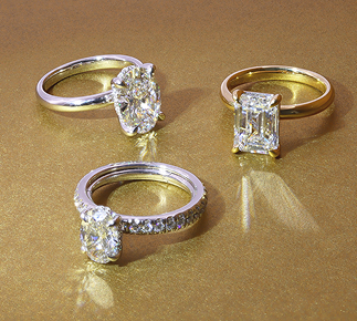 Close-up of diamond rings