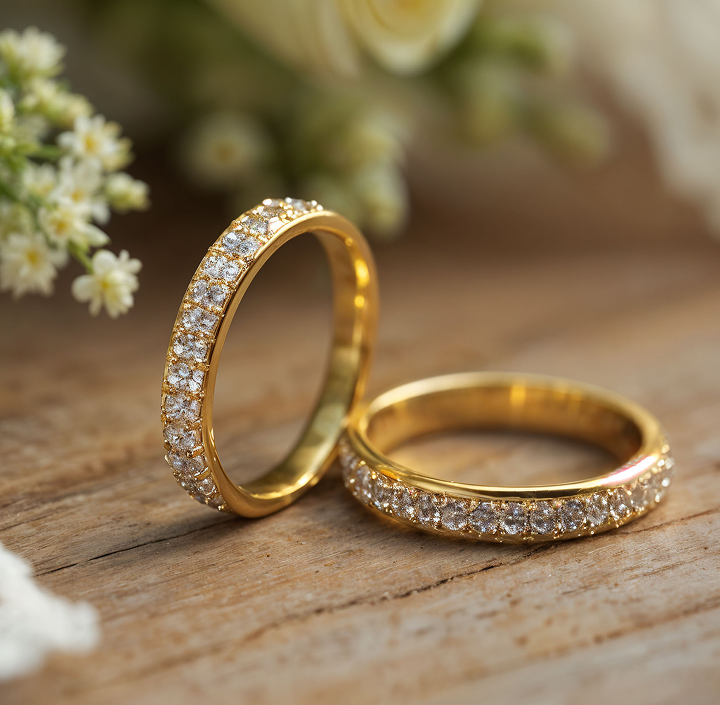 Diamond eternity wedding bands
